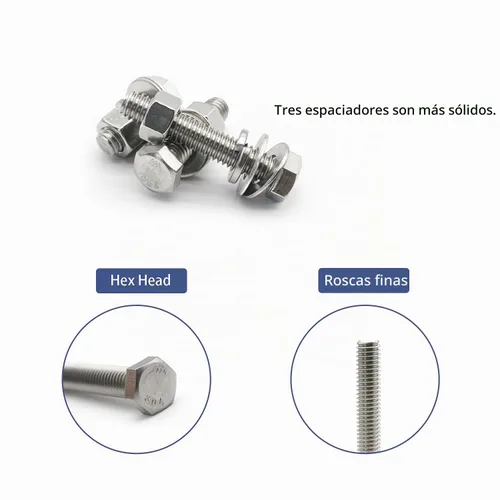 Vista 3 de 265 PCS Tuercas y Pernos 1/4"-20, 5/16"-18, 3/8"-16 Juego Surtido de Tuercas y Pernos Hexagonales de Acero al Carbono, Kit Surtido de Tornillos