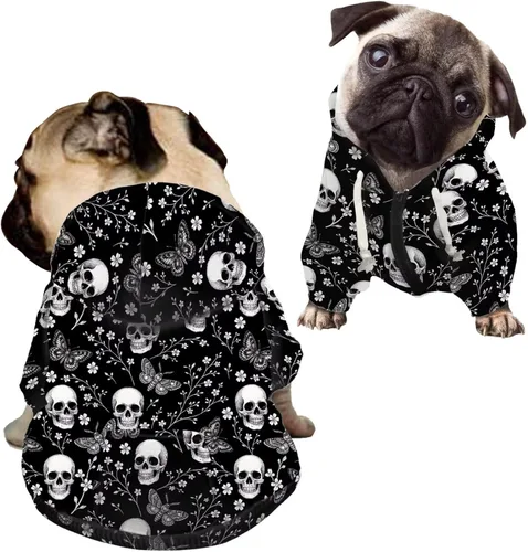 Vista 38 de Howilath Sudaderas con la bandera estadounidense para perros medianos, abrigo de invierno con diseño de pata de cachorro, ropa cálida con capucha