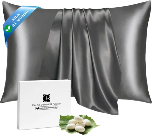 Vista 35 de Ravmix Fundas de almohada de seda con cremallera, de seda de morera de 21 momme para la salud del cabello y la piel, funda de almohada suave, lisa