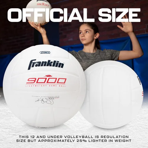 Vista 3 de Franklin Sports Balones de voleibol para entrenamiento en interiores + partidos, 9000 + 6000 pelotas de voleibol de tamaño oficial para adultos +