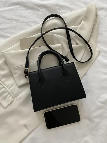 Vista 4 de GORGLITTER Bolso cruzado pequeño para mujer, bolso cruzado de doble asa para el hombro, bolso cruzado cuadrado