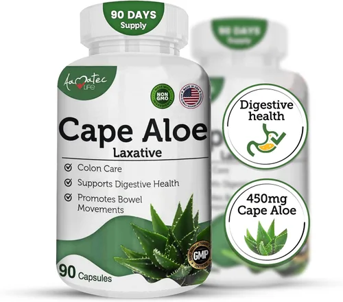 Vista 2 de Suplemento laxante natural de aloe cabo, alivio del estreñimiento, regula el intestino, desintoxicación herbaria totalmente natural, suplemento