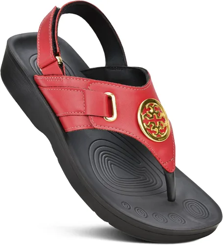 Vista 12 de AEROTHOTIC Chanclas con soporte de arco para mujer, cómodas y elegantes correas con plantilla antideslizante, sandalias elegantes de moda