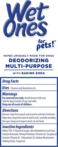 Vista 7 de Wet Ones Toallitas desodorizantes para perros para mascotas, salpicaduras