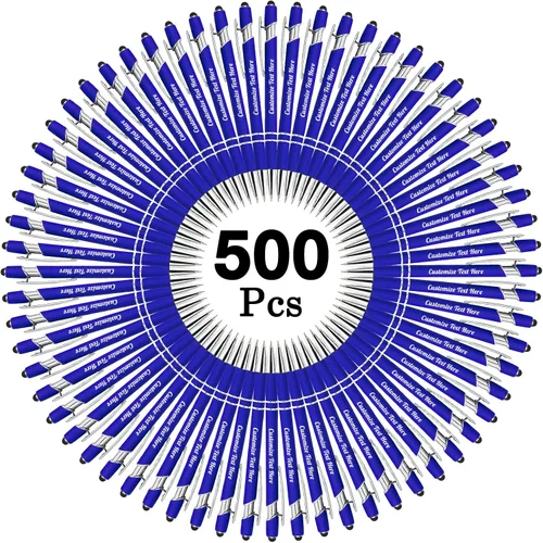 Vista 48 de Hasta 500 bolígrafos personalizados a granel con logotipo de mensaje de nombre comercial, bolígrafos grabados personalizados con lápiz óptico