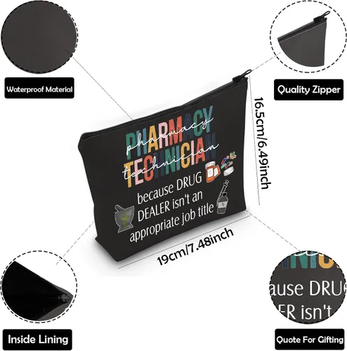 Vista 3 de ZJXHPO Pharmacy Tech Survival Kit RX Neceser Técnico de Farmacia Bolsa de Maquillaje con Cremallera Farmacia Tech Apreciación Regalo, BL Pharmacy