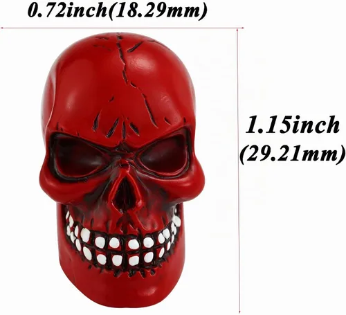 Vista 2 de Abfer Tapa de Válvula de Aire de Rueda de Calavera Tapas de Vástago de Válvula para Coche Accesorios Decorativos para la Mayoría de Vehículos Rojo 1
