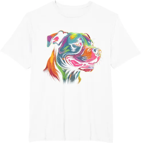 Vista 12 de Pit Bull Mom Dog Lover Colorido Artistic Pitbull Owner - Camiseta para mujer, Negro