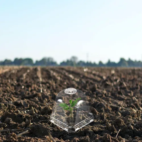 Vista 5 de PATIKIL Cúpula de humedad para plantas de 2.7 pulgadas, 5 piezas cuadradas de plástico para jardín, cúpula reutilizable para protección contra