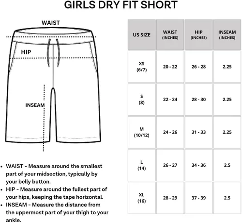 Vista 6 de Real Essentials Paquete de 4 pantalones cortos para correr de rendimiento atlético para niñas con cordón y bolsillos