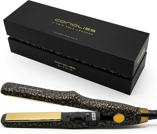 Vista 8 de CORIOLISS C Trip Mini Alisadores de cabello para mujer Titanio Plancha plana Profesional con control de temperatura (negro suave al tacto)