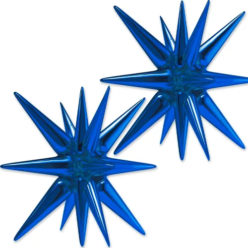 Vista 21 de Globos de papel de aluminio con forma de estrella negra de PartyWoo, 2 piezas de 42 pulgadas, grandes, con puntas explosivas, de Mylar