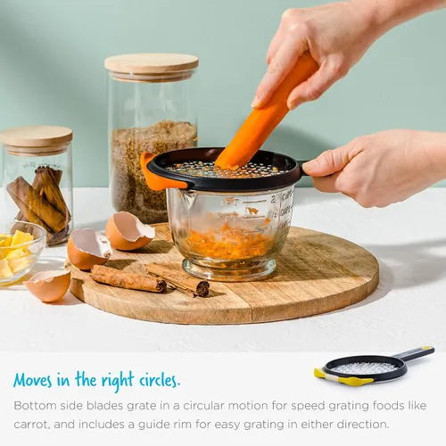 Vista 4 de Dreamfarm Ograte - Rallador de queso de doble cara, 0.236 in, rejilla gruesa, color naranja Multi-directional handheld food and vegetable