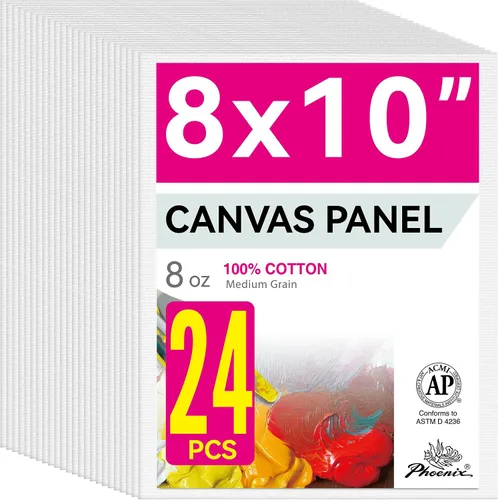 Vista 43 de PHOENIX Paneles de Lienzo Pequeños para Pintura de 3x5 Pulgadas, Paquete de Valor de 12 Unidades - 8 Oz Triple Imprimado 100% Algodón Libre de Ácido