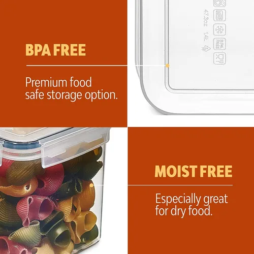 Vista 7 de Juego de 24 recipientes herméticos para almacenamiento de alimentos, recipientes de plástico transparente sin BPA para cocina y despensa con tapas
