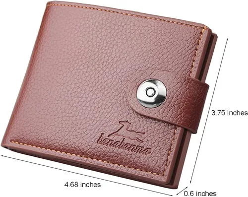 Vista 32 de Cartera delgada para hombre con monedero, cartera minimalista con cremallera, carteras plegables para hombre con tarjetero de crédito, cartera
