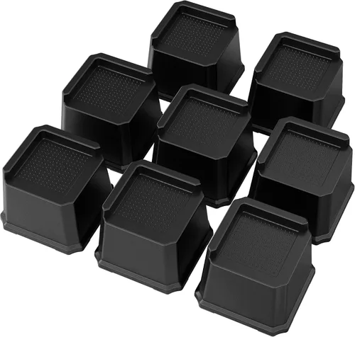 Vista 14 de Elevadores de Cama de 2 Pulgadas Resistentes Elevadores de Cama, Juego de 6 Eleva Hasta 2000 Libras Elevador de Muebles para Sofá y Mesa, Negro