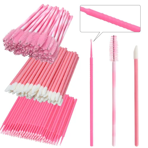 Vista 14 de Kit de suministros para extensión de pestañas de 300 piezas, cepillos desechables para pestañas, micro hisopos, varitas para máscara, cepillos
