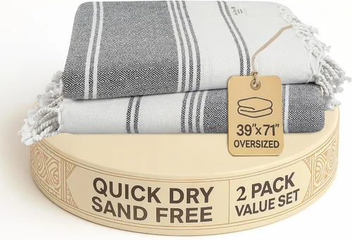 Vista 30 de LANE LINEN Toalla de Playa, Paquete de 2 Toallas de Playa de Gran Tamaño, 39"x71", Toallas de Piscina de Secado Rápido para Adultos, Absorbentes a