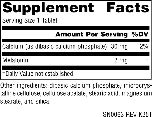 Vista 2 de Source Naturals Melatonina Liberada Tiempo 2 mg - 120 Tabletas de Liberación de Tiempo