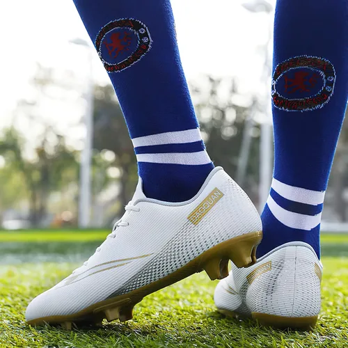 Vista 7 de rosyclo Zapatos de fútbol para hombres y mujeres, tacos de fútbol de césped para niños y jóvenes, tenis de fútbol FgAg de caña baja para unisex