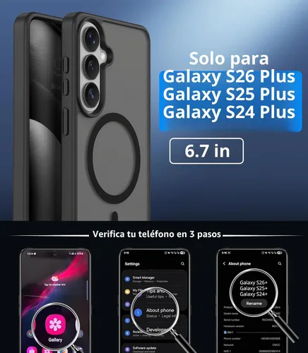 Vista 2 de Vansdon Funda para Samsung Galaxy S24 Plus, S25 Plus, S26 Plus, color negro