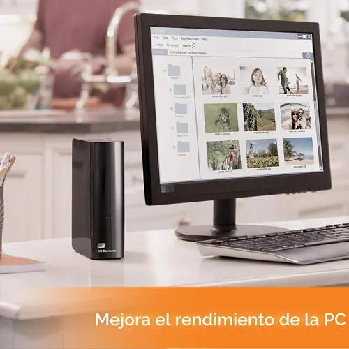Vista 3 de Western Digital Elements Disco duro externo de escritorio de 12 TB, disco duro externo USB 3.0 para almacenamiento plug-and-play - Western