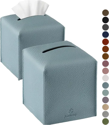 Vista 27 de Funda para Caja de Pañuelos, Jeethemy Porta Caja de Pañuelos Cuadrada de Cuero PU, Moderno Estuche de Pañuelos Organizador Dispensador de Papel