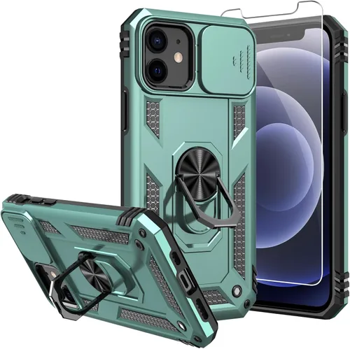 Vista 11 de Funda para iPhone 12, con protector de pantalla y funda para cámara, [grado militar] de 16 pies. Funda a prueba de caídas con soporte magnético