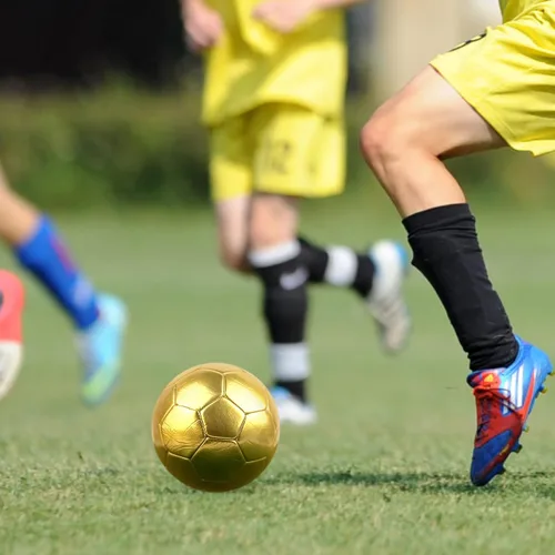 Vista 6 de Linkidea Balón de fútbol de color dorado tamaño 4, balón de fútbol dorado de tamaño oficial, idea de regalo para fútbol de estilo libre y malabares