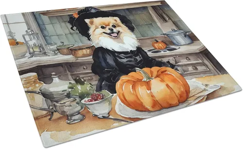 Vista 18 de Caroline's Treasures DAC1720LCB Affenpinscher - Tabla de cortar de vidrio con calabazas para cocina de otoño, grande, decorativa, de vidrio