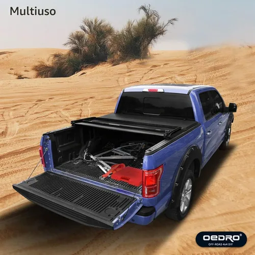 Vista 8 de oEdRo - Cubierta suave de tres pliegues para plataforma de camioneta, compatible con Toyota Tacoma 2005-2015 con plataforma Fleetside de 5 pies