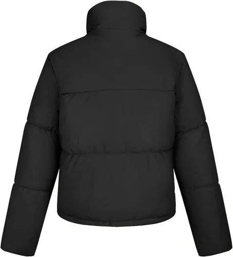 Vista 3 de XULIKU Chaqueta ligera acolchada con capucha para mujer, abrigo corto de burbujas de invierno para mujer
