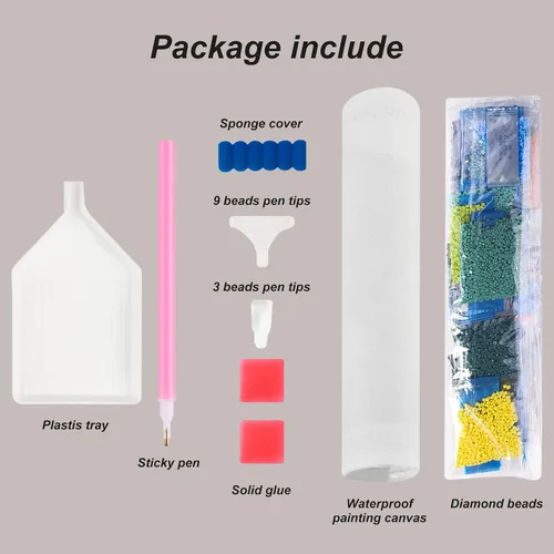 Vista 5 de Stalente Kits de pintura de diamantes para adultos, kits de arte de diamantes 5D para principiantes, pintura de diamante redonda para decoración