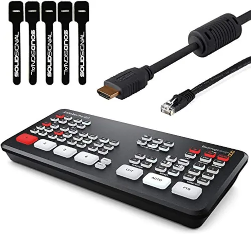 Vista 7 de Blackmagic Design ATEM Mini Extreme - Paquete de conmutador de transmisión en vivo HDMI con cable HDMI de 6 pies, cable Cat5e de 7 pies y paquete