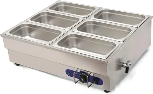 Vista 7 de INTBUYING 1/3 GN 6 Pan eléctrico Comercial Alimentos Sopa Calentador de vapor Mesa Vapor 12x5.5x6inch Pan Calefactor de Alimentos Calientes