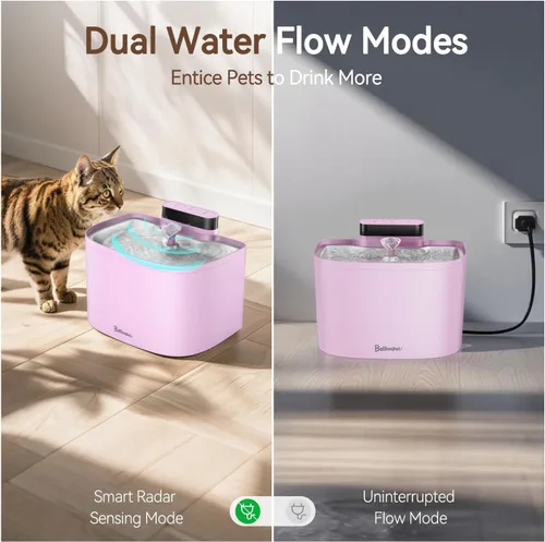 Vista 6 de Fuente de agua para gatos, fuente inalámbrica para gatos de 122 oz/3.6 L, fuente de agua inalámbrica para gatos en interiores, fuente de agua