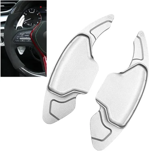 Vista 4 de SANRILY Fundas de aluminio negro para palanca de cambios de volante para Infiniti Q50 QX50 Q60 Coupé 2019 y para Nissan Skyline GT Rogue 2021 2022