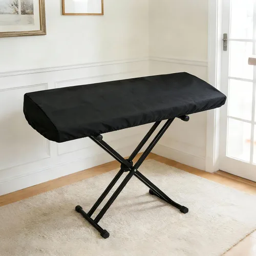 Vista 7 de Cubierta antipolvo para teclado de piano de 61 teclas con banda elástica duradera y bloqueo de cuerda, adecuado para pianos electrónicos digitales