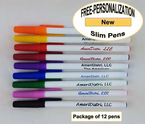 Vista 5 de ezpencils – Personalizado – Cuerpo blanco – Parte superior e inferior en color – Plumas magníficas – 12 por paquete - PERSONALIZACIóN GRATIS
