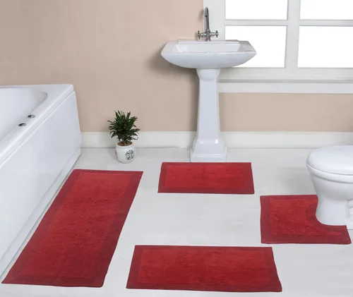 Vista 43 de Home Weavers Luxury Collection 100% Cotton Reversible Bathroom Rugs Set, Washable Rug, Soft Cotton Extra Soft and Absorbent Bath Rug, Kitchen Mat, 2