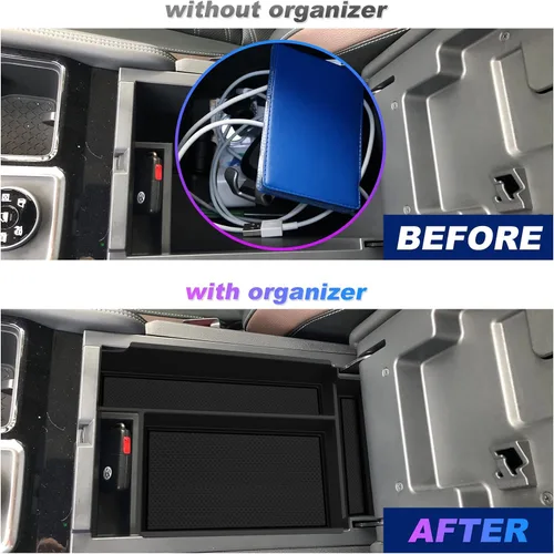 Vista 3 de SXCY for 2024 2023 Pathfinder,Center Console Organizer Tray for 2022-2024 Pathfinder Accessories, Armrest Console Tray Storage Box for 2022 2023