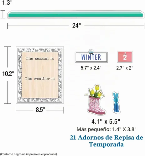 Vista 4 de Carson Dellosa Creatively Inspired - Juego de 118 piezas para calendario de aula, cabeceras mensuales, cumpleaños, cubiertas de números, estaciones