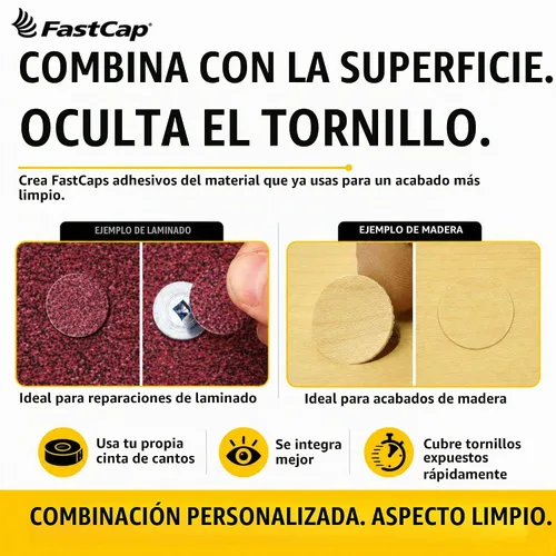 Vista 4 de FastCap 80056 - Kit básico de perforación de color personalizado con tornillos Powerhead, herramienta de perforación y cinta rápida de 1 pulgada x