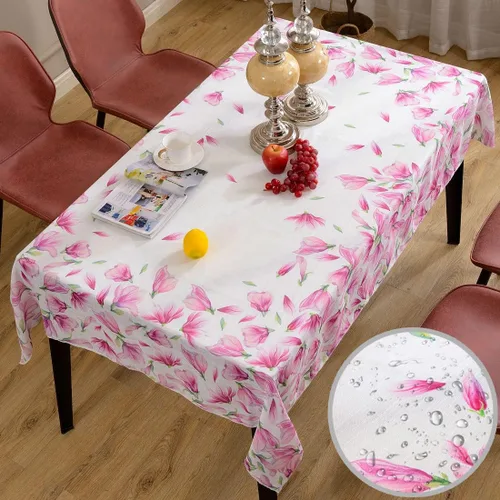 Vista 7 de Mantel bordado de lino de algodón rectangular con borla, a prueba de derrames, a prueba de polvo, mantel decorativo lavable para cocina, comedor