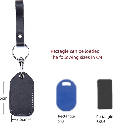 Vista 2 de Access Card Holder Leather Air Tag Holder RFID Key Fob Bag Key Chains NFC Smart Key Tag Card