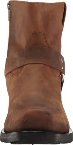 Vista 2 de Botas de motocicleta forradas de cuero con arnés de tobillo para, marrón desgastado