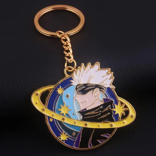 Vista 7 de SONGCHANGJEWELRY JJK - Llavero Satoru Figura de anime esmaltado Llavero de joyería para hombres y mujeres