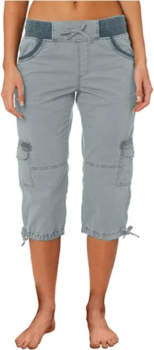 Vista 2 de Pantalones capri tipo cargo para mujer, ligeros, de secado rápido, atléticos, para verano, casuales, con bolsillos