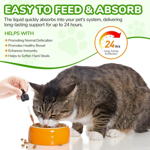Vista 8 de Alivio del estreñimiento del gato, alivio del estreñimiento para gatos con 6 probióticos activos Promueve movimientos intestinales saludables